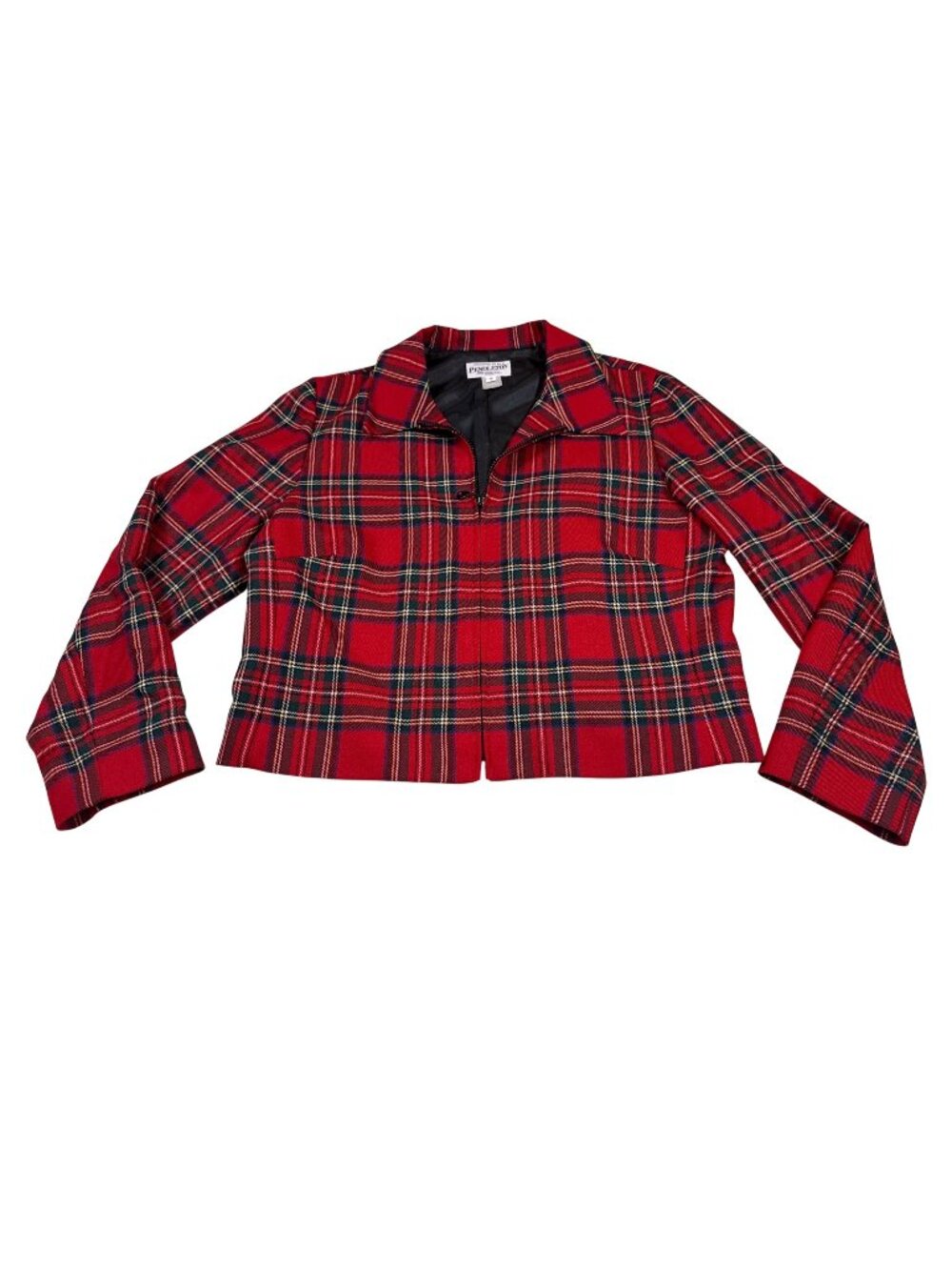 Pendleton Vintage Wool Petite Womens Red Plaid Jacket 16 Virgin Wool USA (AA780)